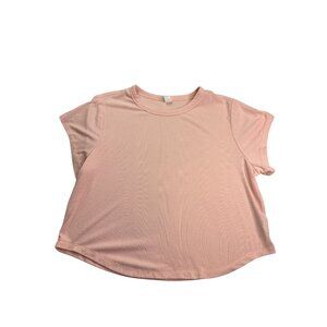 Old Navy Active Ultralite Go-Dry Pink Ribbed Baby Tee Cropped T-Shirt Size XXL L